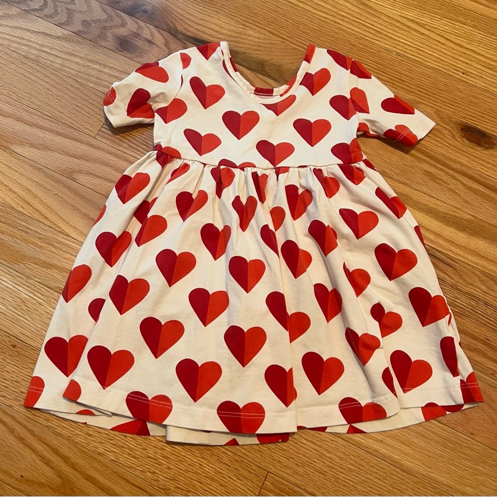 Hanna Andersson heart print dress with pockets size 2T